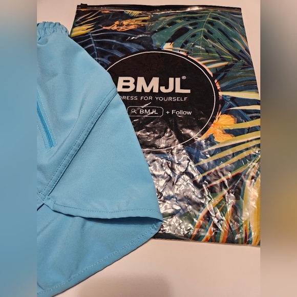 BMJL Women's High Waist Running Shorts W/zip Pocket Size M #W-303 - Picture 10 of 10